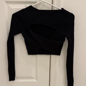 Urban Outfitters Black Ribbed Crop Top